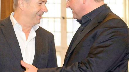 Vereint im Pragmatismus: Koalitionspartner Wowereit und Henkel.