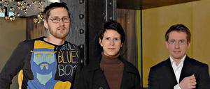 Bei ihnen dürfte die Freude jetzt groß sein: Daniel Achilles, Sabine Demel und Ivo Ebert (von links) vom Restaurant Reinstoff in den Edisonhöfen in Berlin-Mitte.