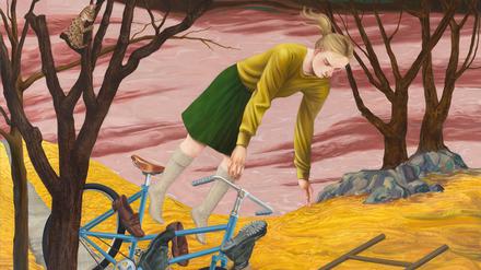 Nicole Eisenman, „Destiny Riding Her Bike“, (2020), 323 x 267 cm.