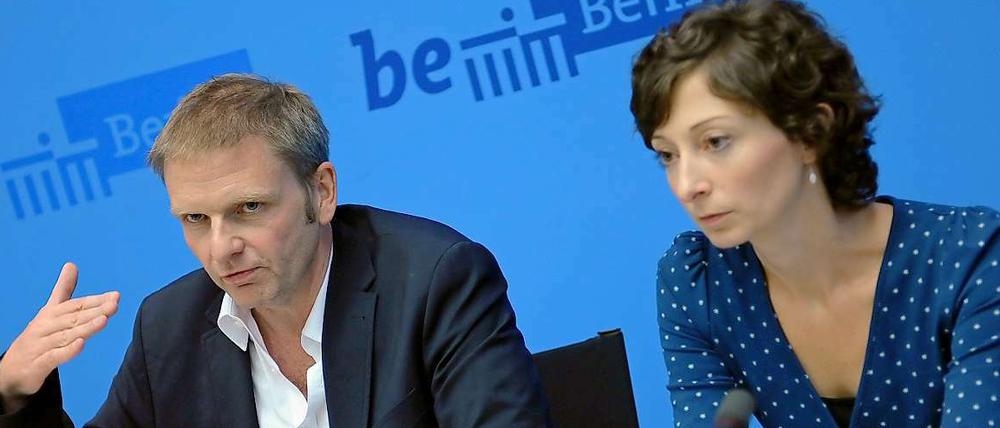 Sie wurden wiedergewählt: Volker Ratzmann und Ramona Pop.