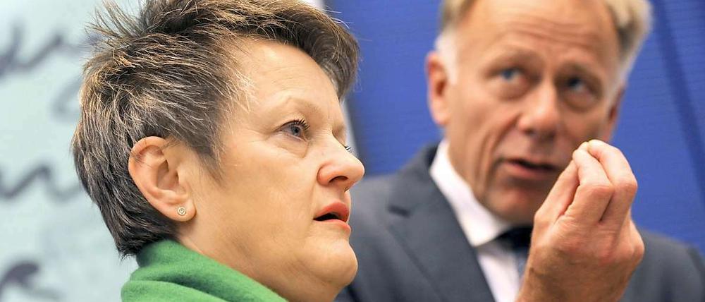 Die Fraktionschefs der Grünen im Bundestag: Renate Künast und Jürgen Trittin