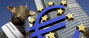 Proteste gegen die Macht der Banken in Frankfurt.