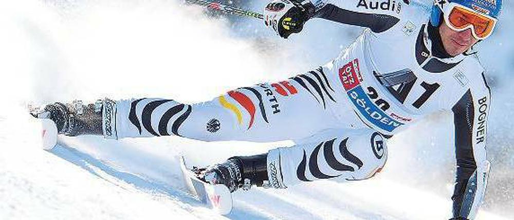 Der Zeit hinterhergefahren. Felix Neureuther war 0,15 Sekunden zu langsam.Foto: dapd