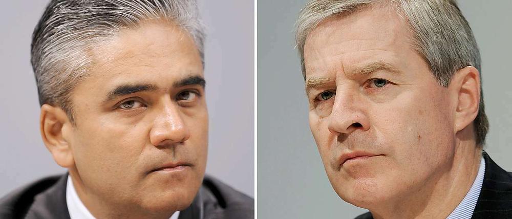 Anshu Jain (li.), Vorstandsmitglied der Deutschen Bank und Jürgen Fitschen, Head of Global Markets und Mitglied des Deutsche Bank Group ExecutiveCommittee.