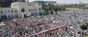 In Hama protestieren die Menschen gegen das Regime von Präsident Assad.