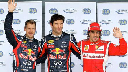 Sebastian Vettel (l.) steht ausnahmsweise mal nicht im Mittelpunkt - zumindest was die Qualifikation angeht.