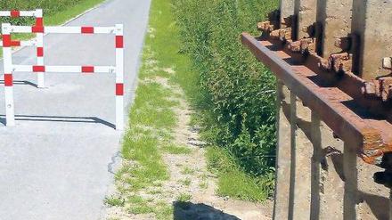 Zeugen. Die „Stille Pauline“ fuhr nur bis 1970. Schienenreste erinnern daran. 