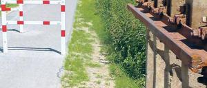 Zeugen. Die „Stille Pauline“ fuhr nur bis 1970. Schienenreste erinnern daran. 