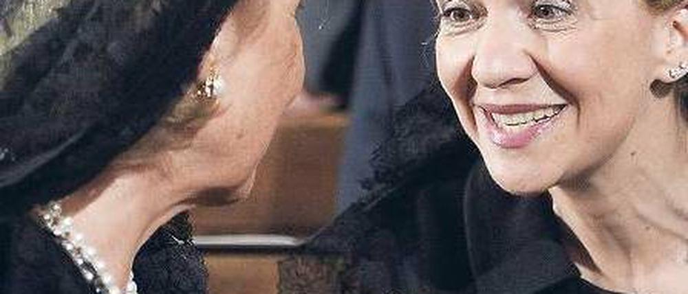 Gäste. Spaniens Prinzessin Cristina (rechts), Fürstin Marie aus Liechtenstein. Foto: dpa