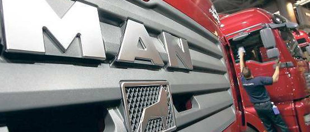 Großer Volkswagen. Das Lkw-Bündnis aus MAN, Scania und Volkswagen muss noch von mehr als 20 Wettbewerbsbehörden rund um den Globus genehmigt werden. 