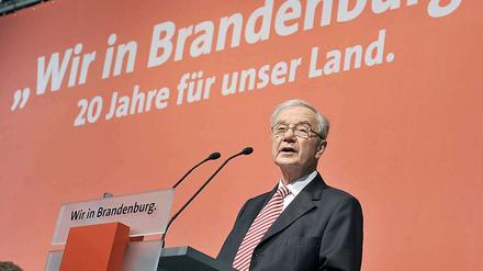 "Für unser Land Brandenburg": der ehemalige Ministerpräsident Manfred Stolpe.