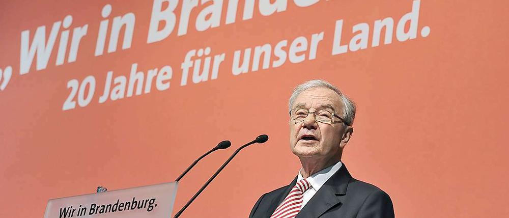 "Für unser Land Brandenburg": der ehemalige Ministerpräsident Manfred Stolpe.