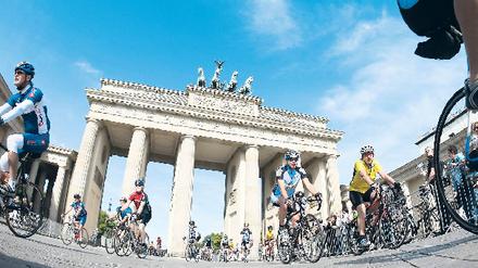 Die Radfahrer sind los.