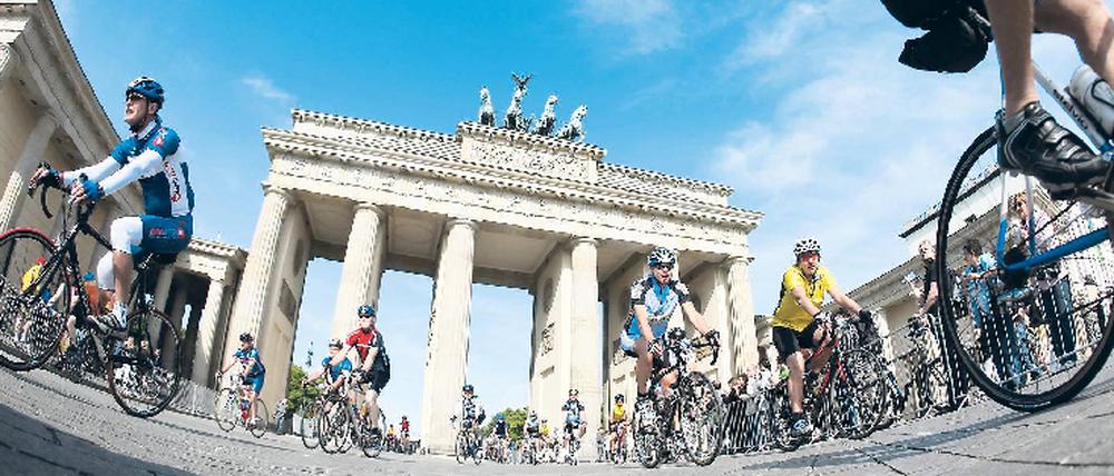 Die Radfahrer sind los.
