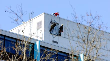Der Schriftzug an der Hotelfassade war bereits entfernt worden.