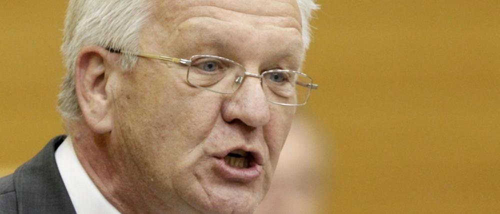 Winfried Kretschmann, der erste grüne Ministerpräsident von Baden-Württemberg, im Stuttgarter Landtag.