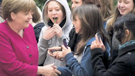 Staatsbesuch im Schulhaus Viel Starrummel gab es am Montagnachmittag in der Sophie-Scholl-Schule, als Bundeskanzlerin Angela Merkel zur Diskussion kam...