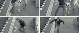Unvorstellbar brutal. Eine Überwachungskamera dokumentiert, wie ein 29-Jähriger im U-Bahnhof Friedrichstraße bis zur Bewusstlosigkeit getreten wird. 