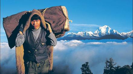 „Schneetiger“ werden die Sherpa oft genannt. Sie tragen Lasten und erklären Touristen die Bergwelt. Doch der Lockruf des Geldes zieht die Jungen ins Tal. Foto: laif