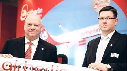 Ulf Hüttmeyer (rechts), hier mit Air-Berlin-Chef Joachim Hunold, ist seit 2006 Finanzvorstand der zweitgrößten deutschen Fluggesellschaft. 