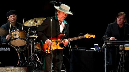 Bob Dylan bei seinem Konzert in Schanghai.