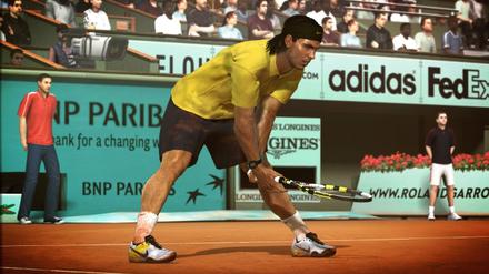 Lauerstellung: Rafael Nadal erwartet einen Aufschlag in "Top Spin 4".