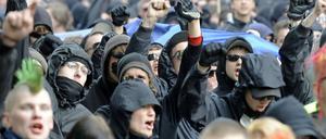 Teilnehmer der "revolutionären" 1. Mai Demonstration im vergangenen Jahr.