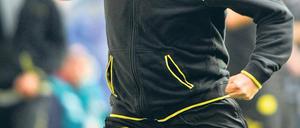 Der um sich selbst tanzt. Dortmunds Trainer Jürgen Klopp feierte das 1:1 in Hamburg schon wie die Meisterschaft. Foto: Reuters