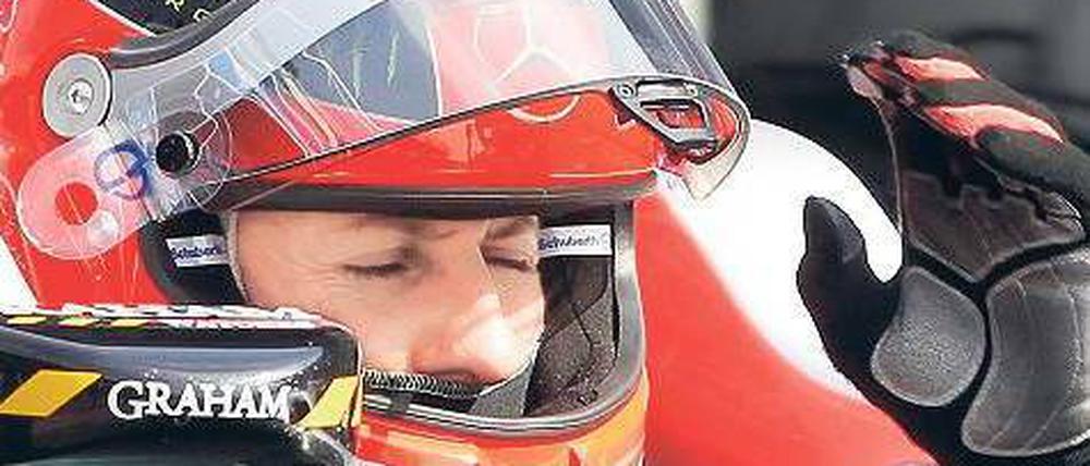 Augen zu und Gas geben. Schumacher erhofft sich in dieser Saison Siege. Foto: Reuters