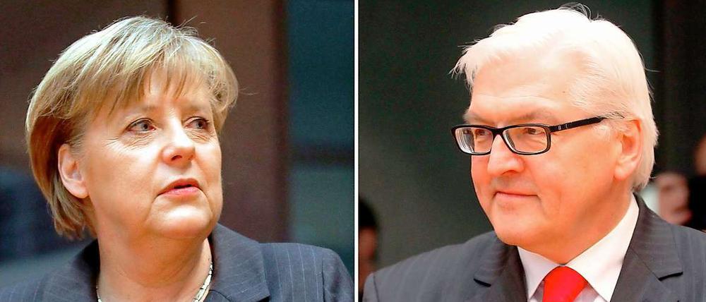 Der ehemalige Außenminister und Fraktionsvorsitzende der SPD, Frank-Walter Steinmeier und Bundeskanzlerin Angela Merkel (CDU) wurden als Zeugen vor dem Untersuchungsausschuss des Bundestages in Berlin vernommen.