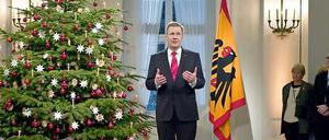 Christian Wulff bei seiner Weihnachtsansprache.