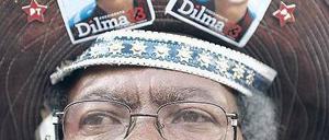Ein Anhänger der Arbeiterpartei von Dilma Rousseff im Wahlkampf. 