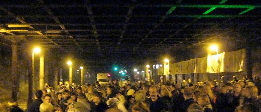 Tunnel offen: Der Gleimtunnel war einst zugemauert, am Vorabend des 3. Oktober wurden dort 20 Jahre deutsche Einheit gefeiert.
