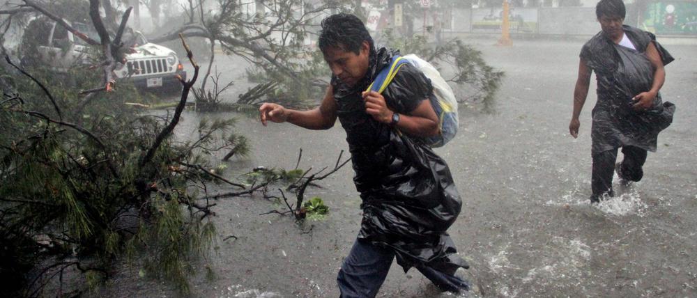 In der größten mexikanischen Hafenstadt Veracruz wurden zahlreiche Straßen überflutet.