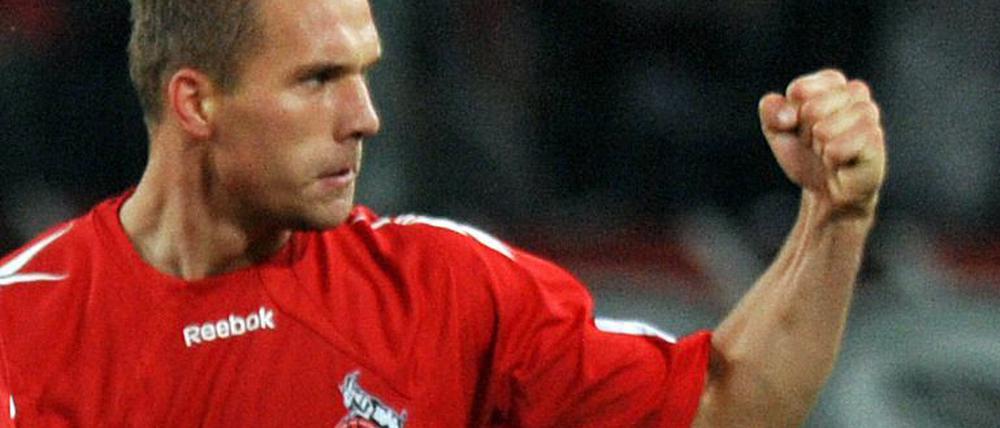 Lukas Podolski nach seinem Treffer zum 1:0.