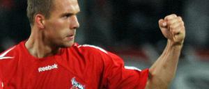 Lukas Podolski nach seinem Treffer zum 1:0.