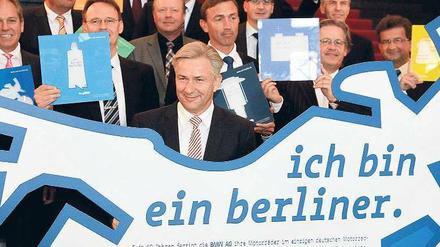 Große Worte. Klaus Wowereit startete am Montag mit Berliner Unternehmern eine neue Kampagne. Im Mittelpunkt steht ein Kennedy-Zitat. 