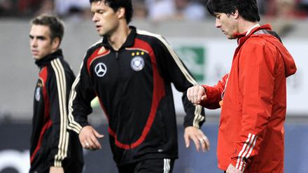 Hauptfiguren in der sogenannten K-Frage: Lahm, Ballack und Bundestrainer Löw.