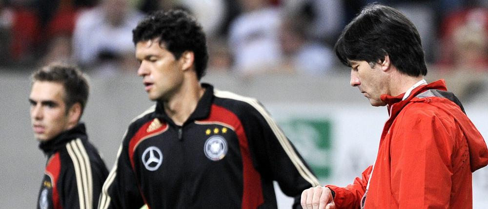 Hauptfiguren in der sogenannten K-Frage: Lahm, Ballack und Bundestrainer Löw.