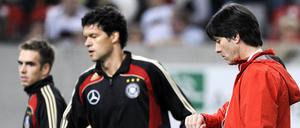 Hauptfiguren in der sogenannten K-Frage: Lahm, Ballack und Bundestrainer Löw.