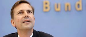An neuer Wirkungsstätte: Steffen Seibert im Saal der Bundespressekonferenz.