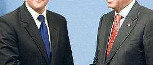 Der europäische Freund. Der türkische Premier Erdogan (r.) mit Cameron.