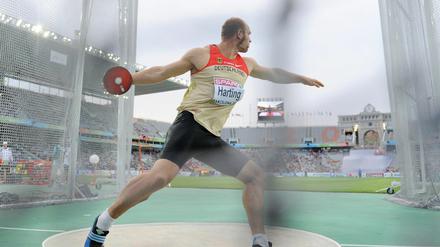Diskusweltmeister Robert Harting holte am Sonntagabend die Silbermedaille - und verpasste den Sieg nur um 40 Zentimeter.