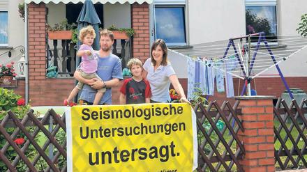 Protest am Gartenzaun. In Beeskow protestieren Anwohner bereits gegen die Erkundung eines Testfeldes für die unterirdische Einlagerung von Kohlendioxid.