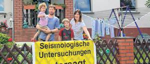 Protest am Gartenzaun. In Beeskow protestieren Anwohner bereits gegen die Erkundung eines Testfeldes für die unterirdische Einlagerung von Kohlendioxid.