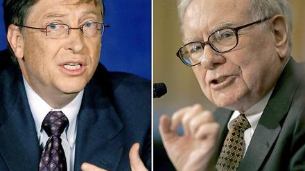 Zwei Superreiche spenden: Bill Gates (l.) und Warren Buffett.