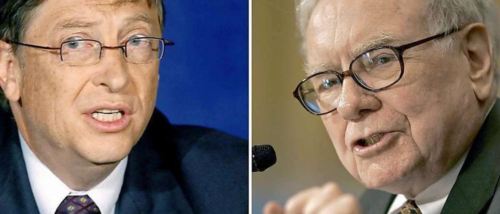 Zwei Superreiche spenden: Bill Gates (l.) und Warren Buffett.