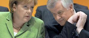 Angela Merkel (CDU) und Horst Seehofer (CSU) können mit den aktuellen Umfrageergebnissen nicht zufrieden sein.
