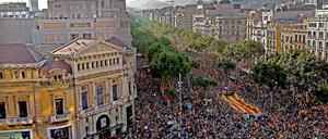 Raus aus Spanien - dafür demonstrierten die Katalanen am Wochenende.