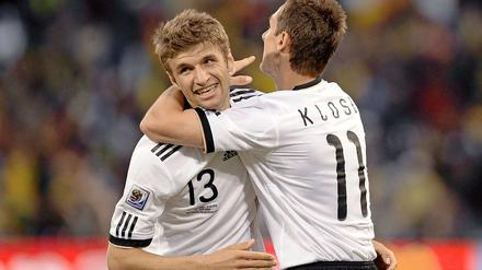 Die Männer des Spiels. Thomas Müller (l.) und Miroslav Klose.